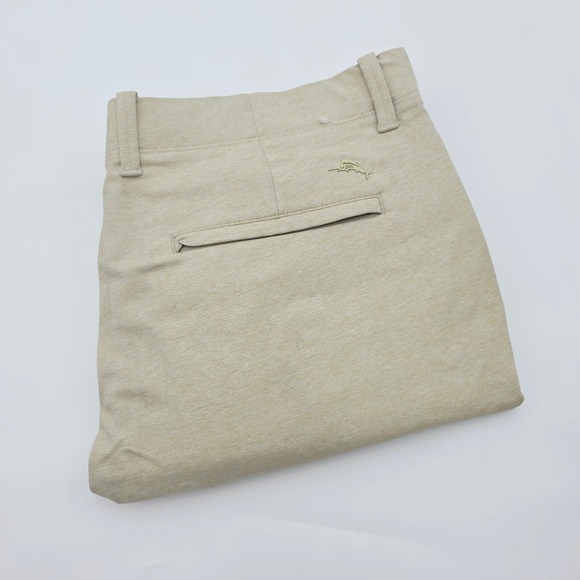 Tommy Bahama Other - Tommy Bahama Mens 36X30 On Par Flat Front Beige Heathered Chino Golf Pants